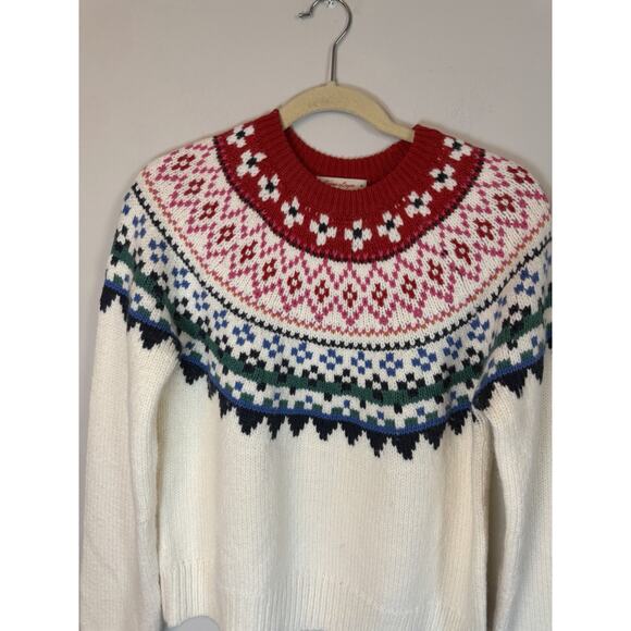 Marine Layer Fiorella Fair Isle Crewneck Sweater Merino Wool S NEW $178 - Picture 7 of 10